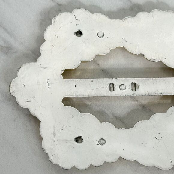 Vintage Metallic Gold Plastic Scarf Slide Shirt Tie Bar Belt Buckle - Picture 13 of 14